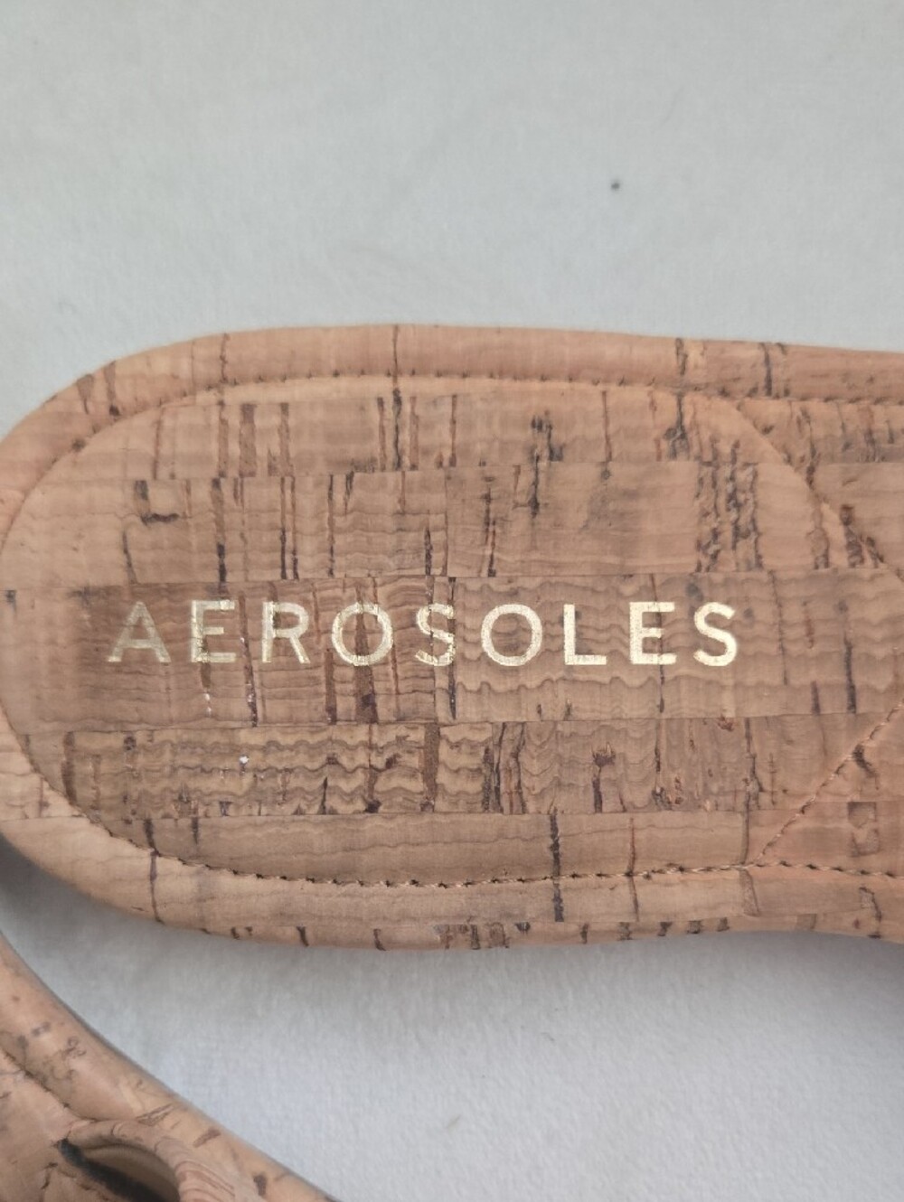 AEROSOLES Cork Slide Sandals with Tortoiseshell Knot Accent - Picture 2 of 5